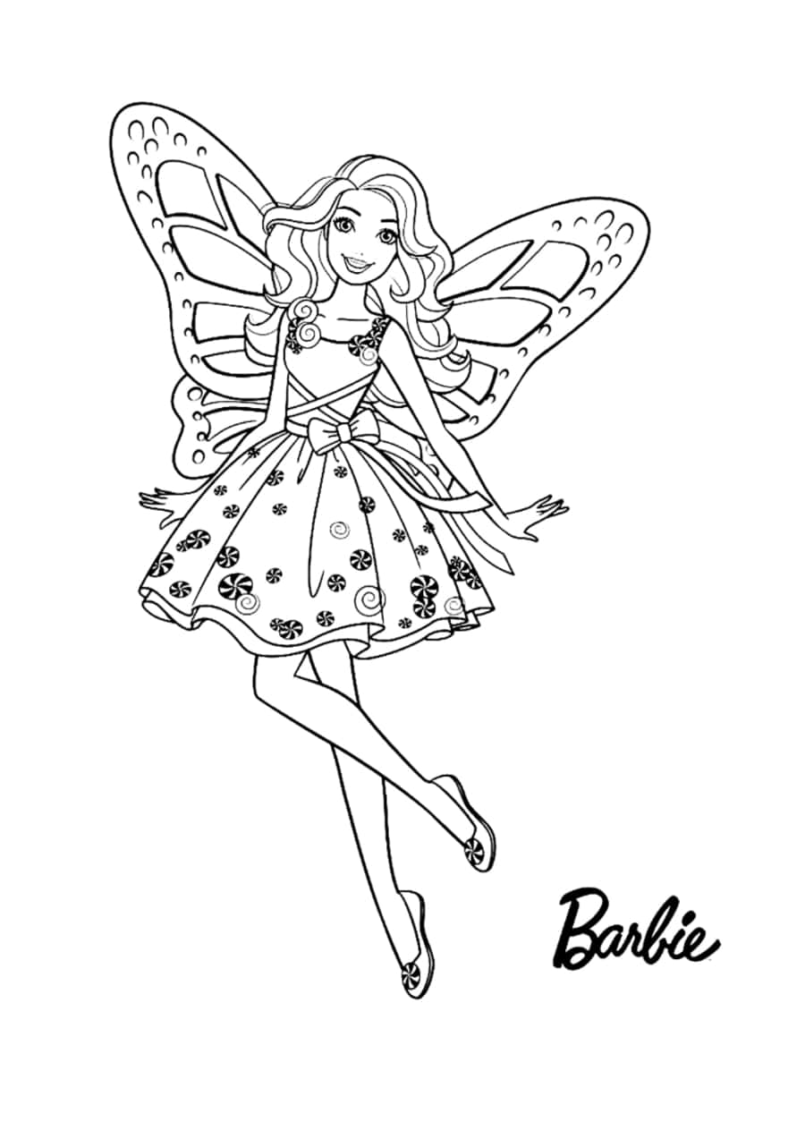 Butterfly Barbie Doll Tracing Shape Pdf Free Vectors